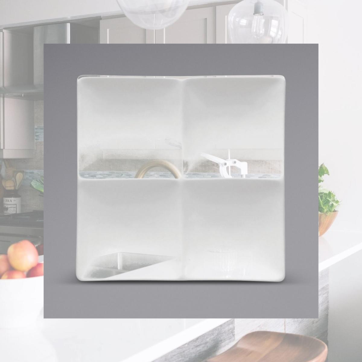 Picture of Buffalo F8010000945 8 x 8 in. Bright White Ware Rolled Edge Square 4-Compartment Porcelain Platter