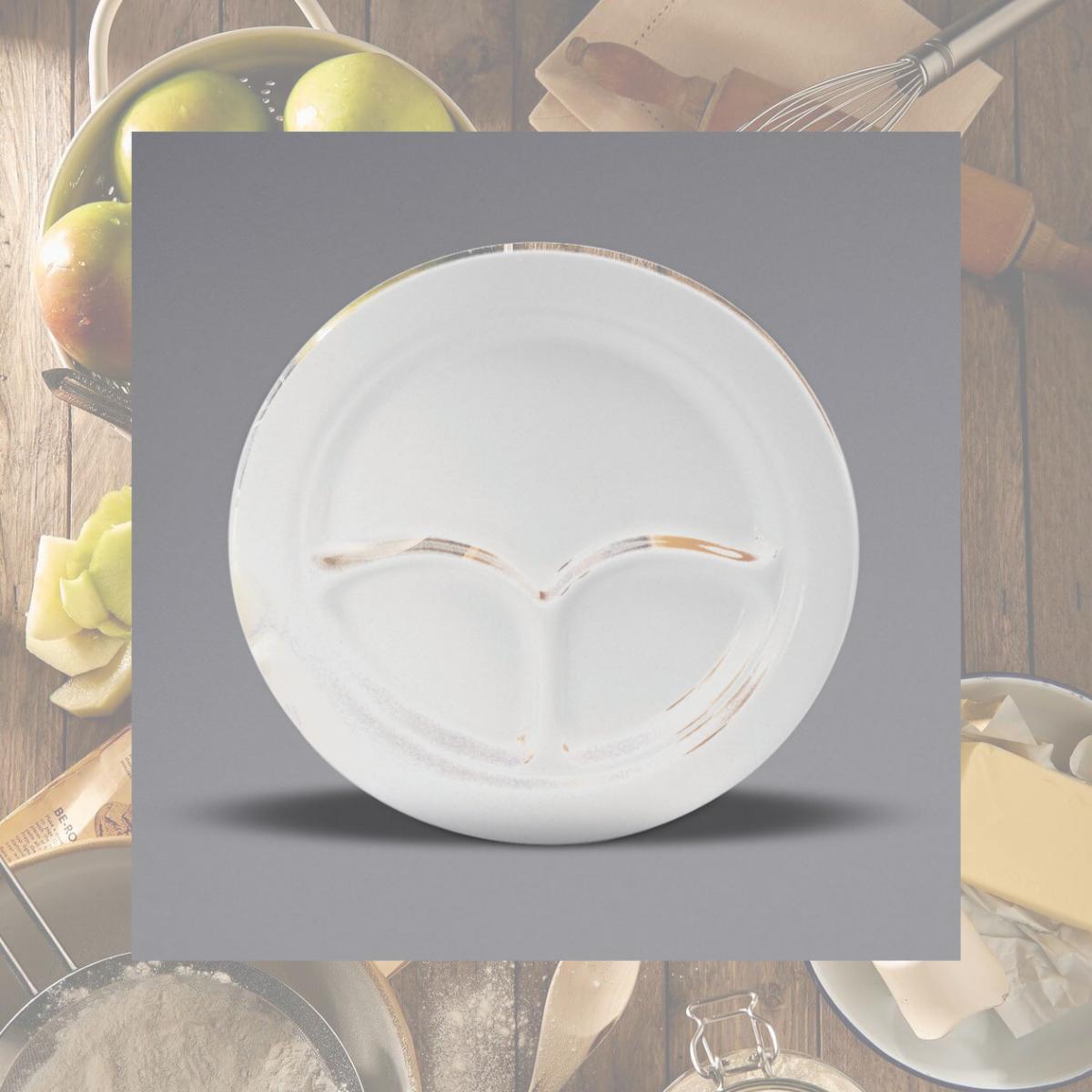 Picture of Buffalo F9010000137 8.75 in. Cream White Ware Rolled Edge Porcelain Compartment Plate