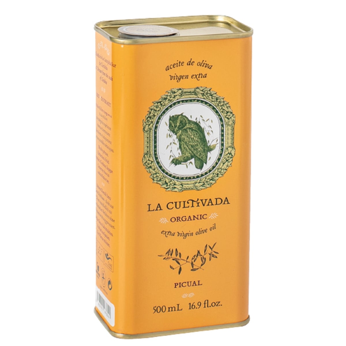 LCOP500 16.9 oz La Cultivada Organic Picual Extra Virgin Olive Oil Large Tin