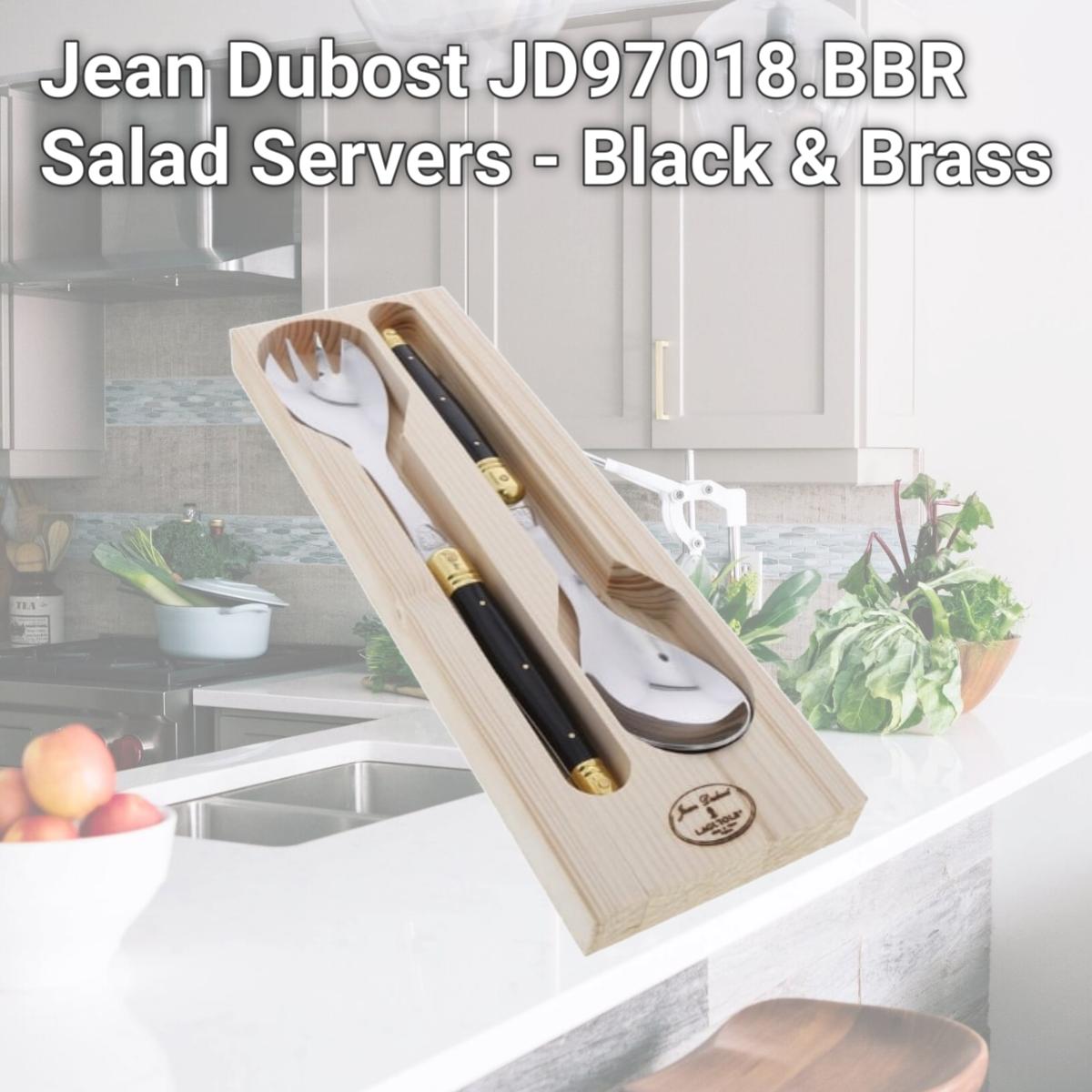 Picture of Jean Dubost JD97018.BBR Salad Servers - Black & Brass