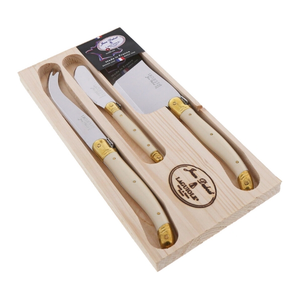 Picture of Jean Dubost JD97326.BIVO Cheese Set, Ivory Cleaver - 3 Piece