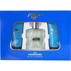 297734 Mustang Blue Cologne Spray After Shave Balm, Shower Gel - 3.4 Oz