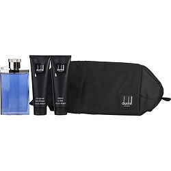 300584 Desire Blue 3.4 Oz Eau De Toilette Spray, 3 Oz Aftershave Balm & Shower Gel With Toiletry Bag Gift Set For Men
