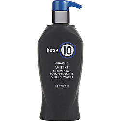 Its A 10 318185 10 Oz Hes A Miracle 3-in-1 Shampoo, Conditioner & Body Wash By Its A 10 For Men