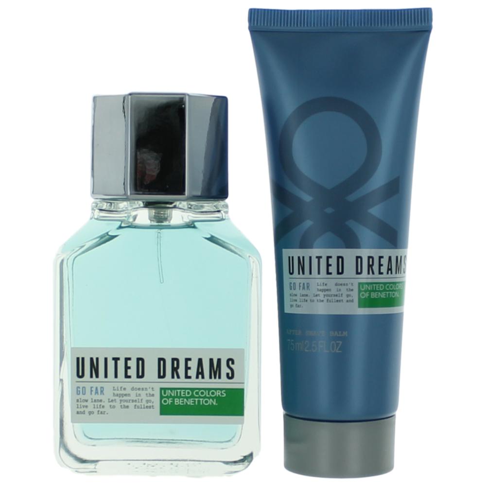 340759 United Dreams Go Far 3.4 Oz Eau De Toilette Spray & 2.5 Oz Aftershave Balm By For Men