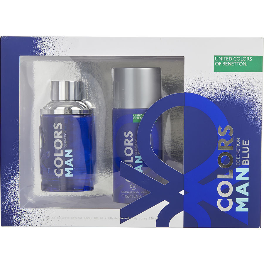 339514 Colors De Blue 3.4 Oz Eau De Toilette Spray & 5 Oz Deodorant Spray By For Men