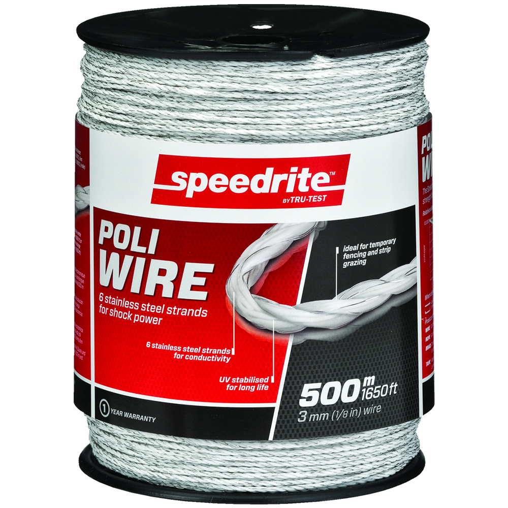 Speedrite Sp011 1650 Ft. Polywire Roll Stainless Steel - White