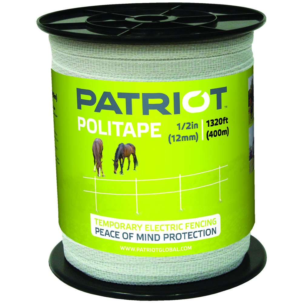 821452 1320 Ft. - 0.5 In. Electric Fence Politape - White