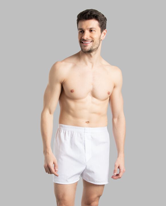 UPC 885306167370 product image for 885306167370 Men Basic Relaxed Fit Woven Ice Boxer, White - Small - Pack of 5 | upcitemdb.com