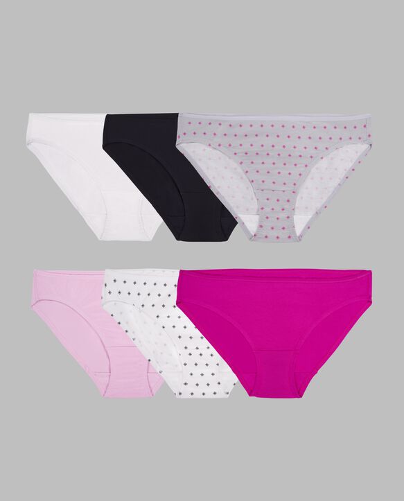885306650636 Ladies Cotton Stretch Bikini Panty, Assorted Color - Size 6 - Pack of 6