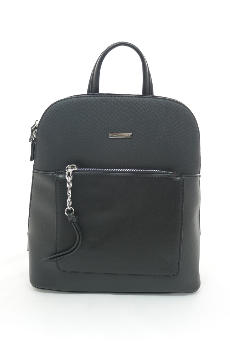 6109-2-blk Women Leather Backpack, Black