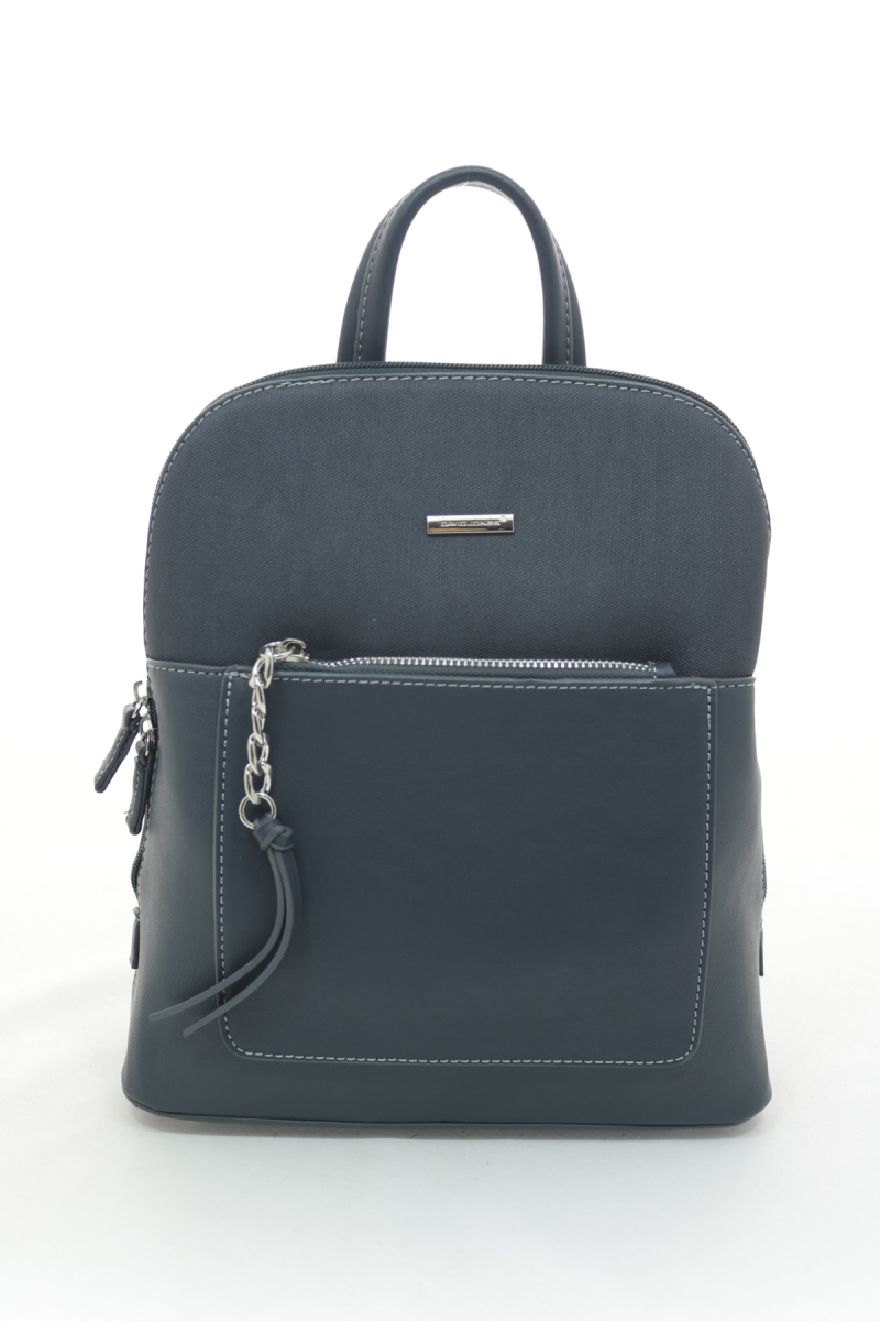 6109-2-dbl Women Leather Backpack, Dark Blue