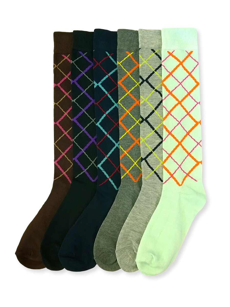 70801-ar2 Mamia Womens Knee High Socks, Assorted Color - Size 9 To 11 - Pack Of 12