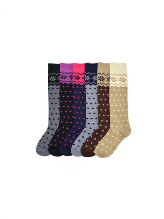 70801 -holiday Mamia Womens Knee High Socks, Assorted Color - Size 9 To 11 - Pack Of 12