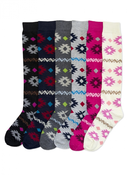 70801-tribe Mamia Womens Knee High Socks, Assorted Color - Size 9 To 11 - Pack Of 12