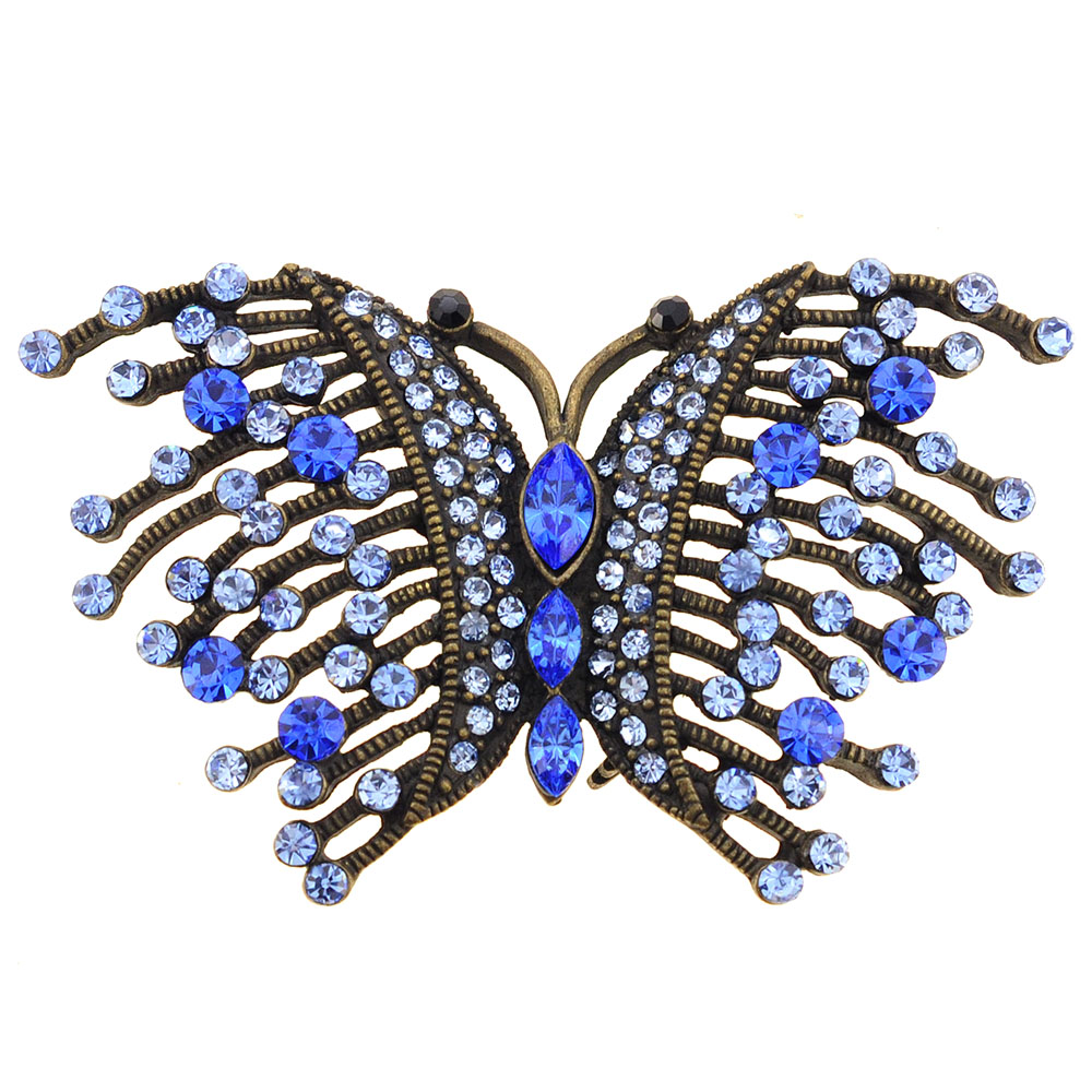 2 Oz Butterfly Pin Brooch - Sapphire Blue - 2.375 X 1.5 In.