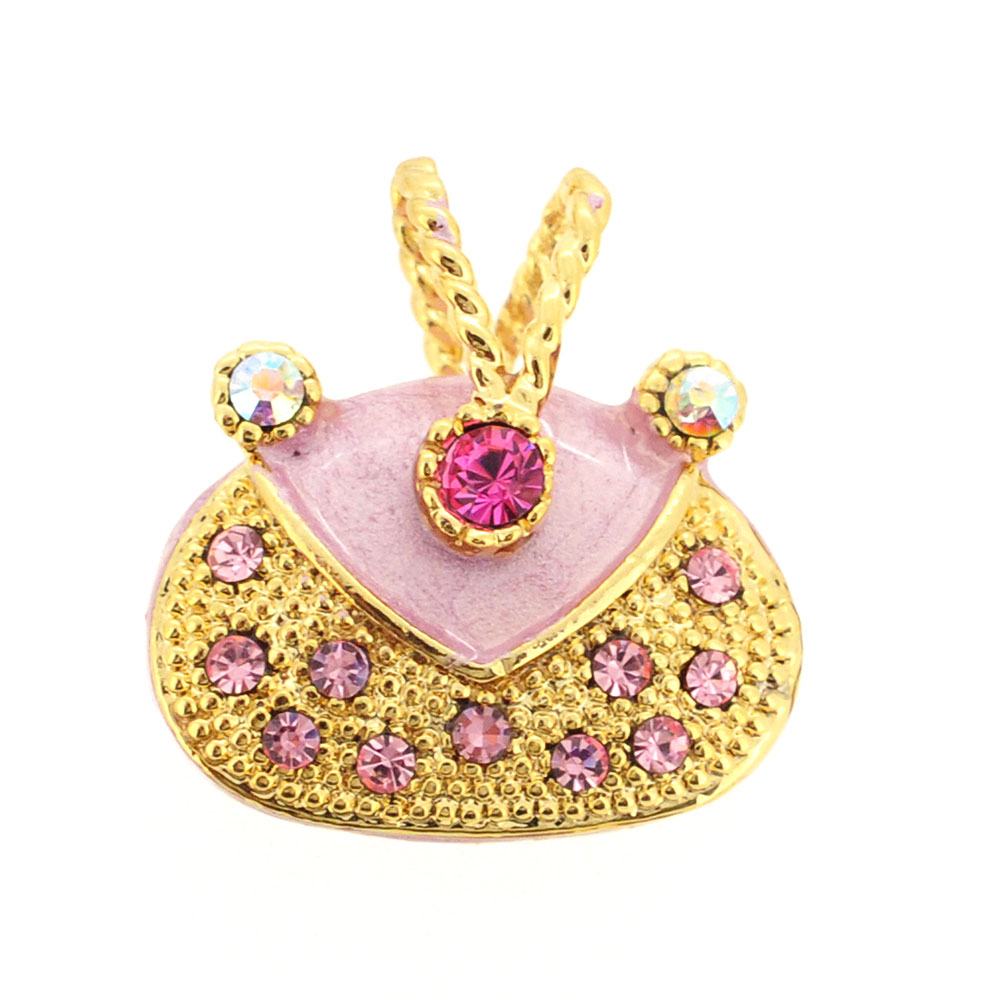 Enamel Handbag Pendant - Pink - 0.75 X 0.75 In.
