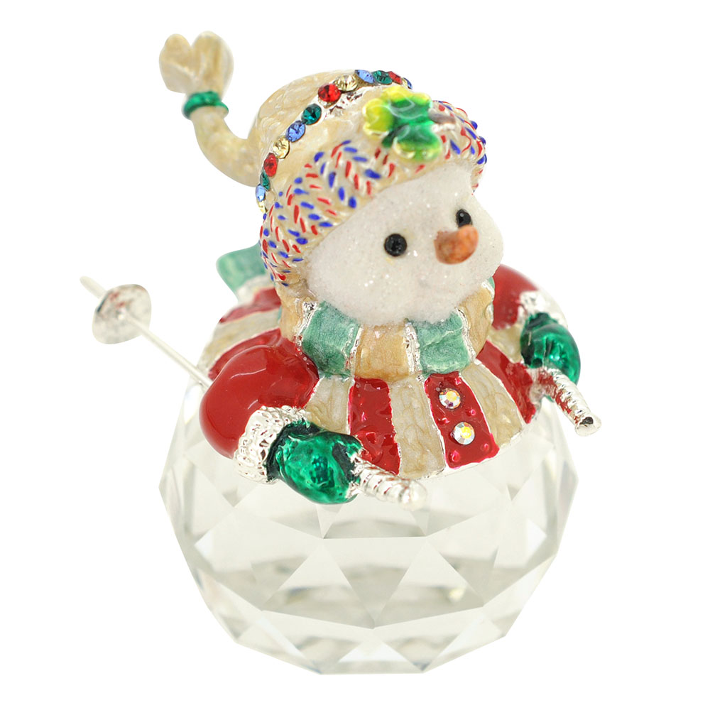 Snowman Christmas Figurine - Silver - 1.625 X 2.5 In.