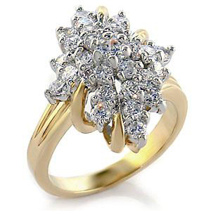2 Oz Gold Plated Classic Cz Ring - Silver
