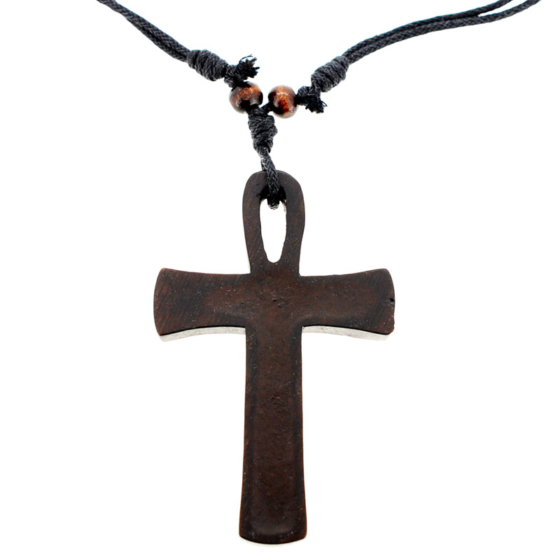 Carved Cross Pendant Necklace - Silver - 1.875 X 2.875 In.