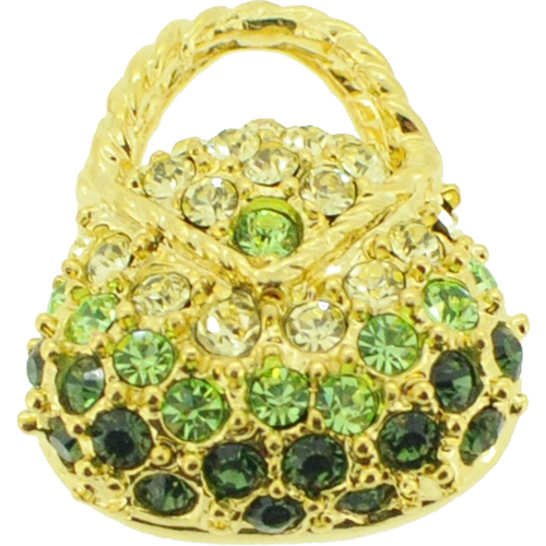 2 Oz Colorful Adult Swarovski Crystal Handbag Golden Pendant - Silver - 0.625 X 0.75 In.