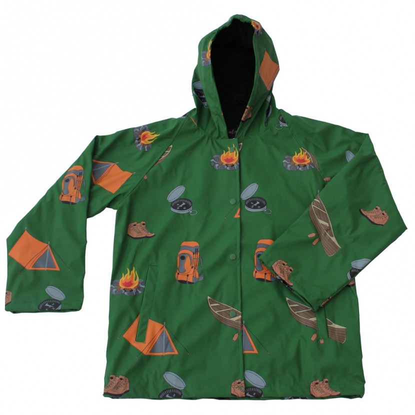 Fox-601-37-5 Childrens Camping Raincoat, Green - Size 5