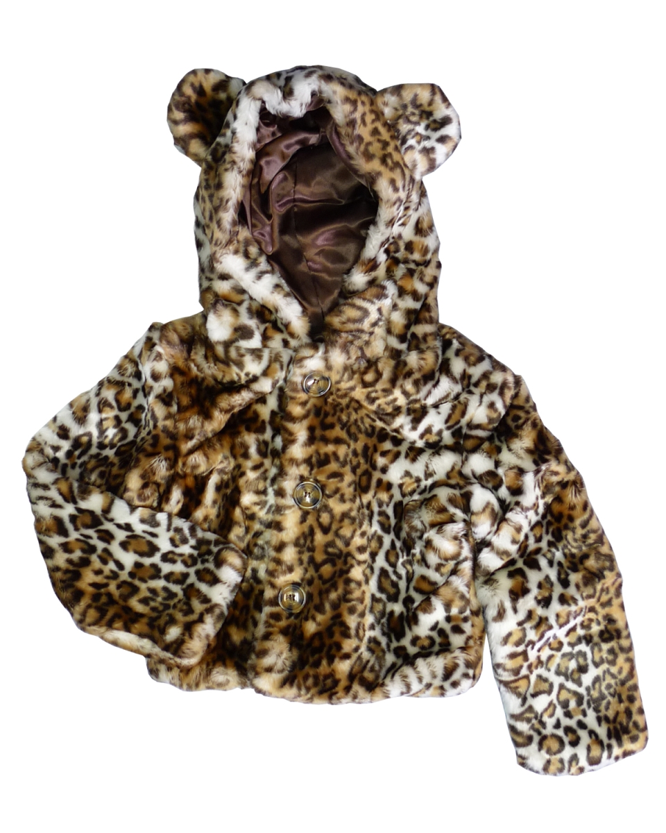 Leopard Hooded Jacket, Brown - Large