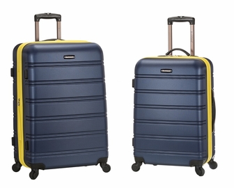 F225-navy 20 X 28 In. Expandable Abs Spinner Suitcase Set, Navy - 2 Piece