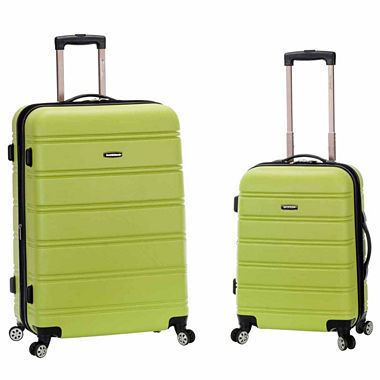 F225-2tonegreen Luggage Expandable Spinner Set, Lime & Green - 2 Piece