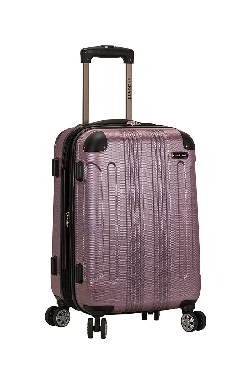 F1901-pink Sonic Abs Upright Spinner Luggage - Pink