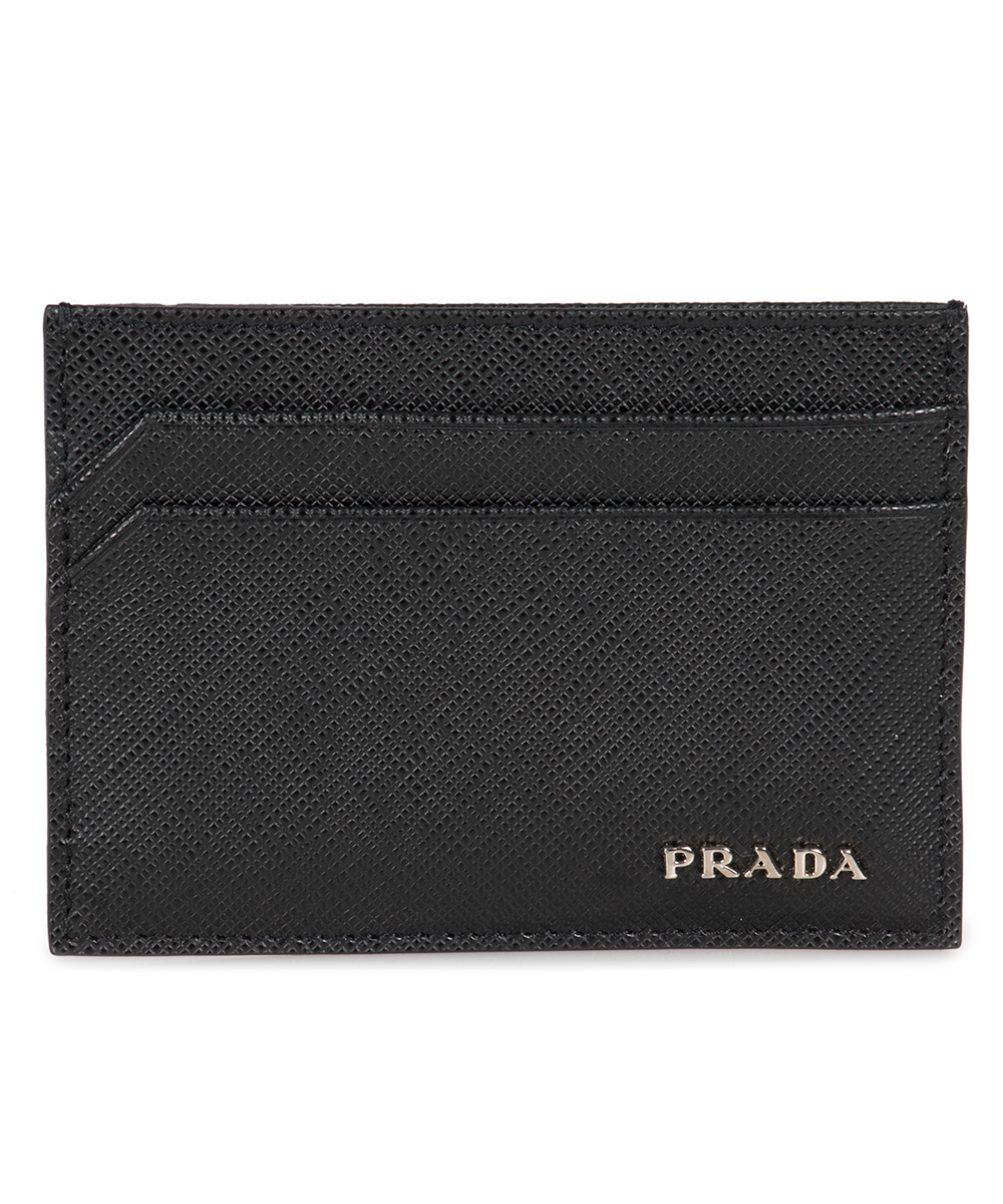 Prd-wall-2mc149-c5s-f0002 Saffiano Leather Card Holder, Black