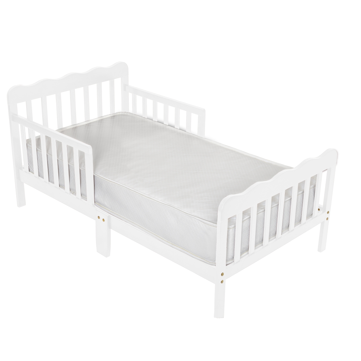 830-w Wood Toddler Bed, White