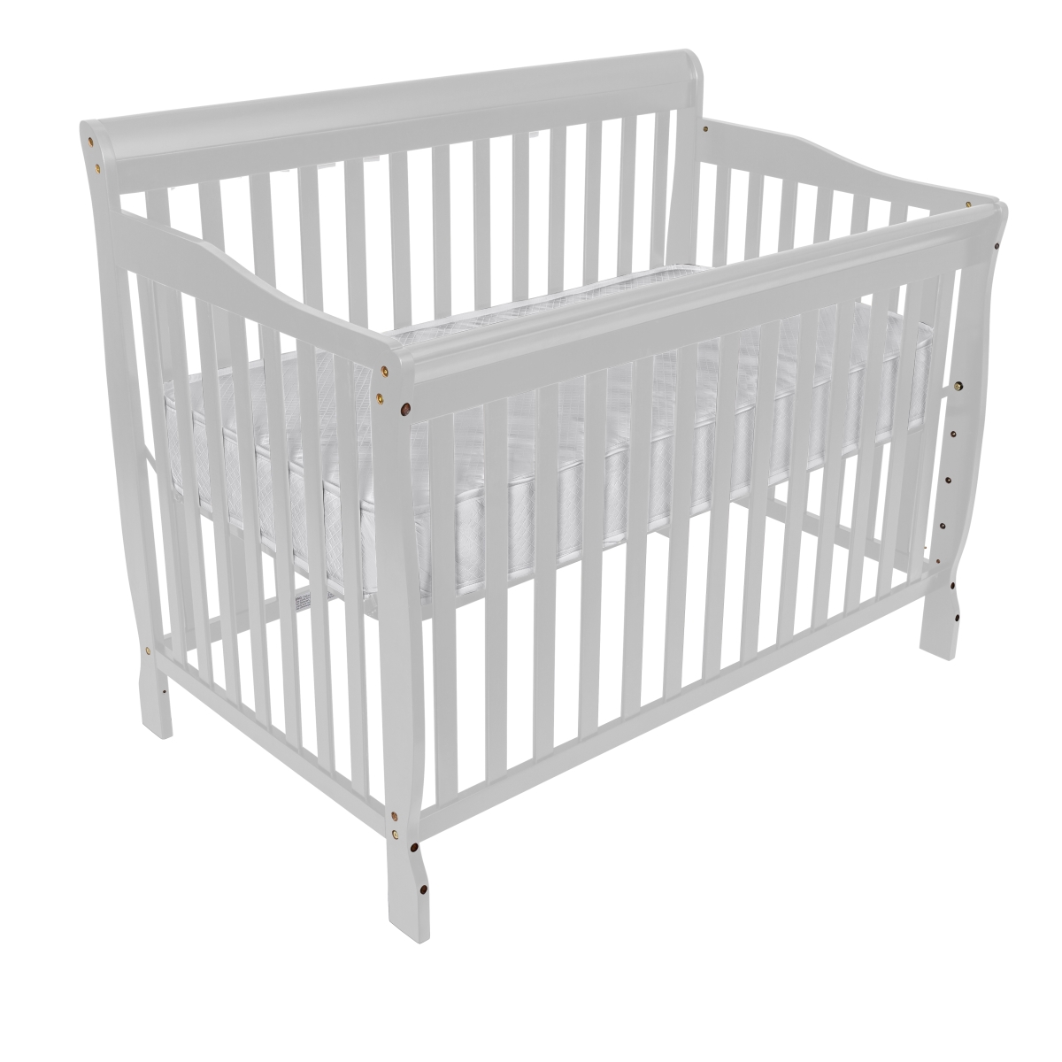 925-g 4 In 1 Crib 3 Positions, Grey - Full Size