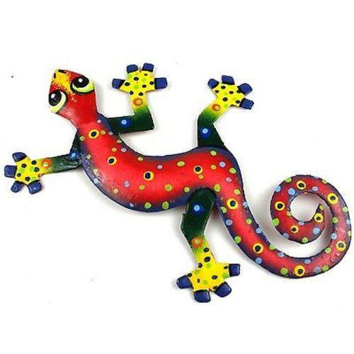 Hmdbg99-535024 8 In. Red Confetti Metal Gecko