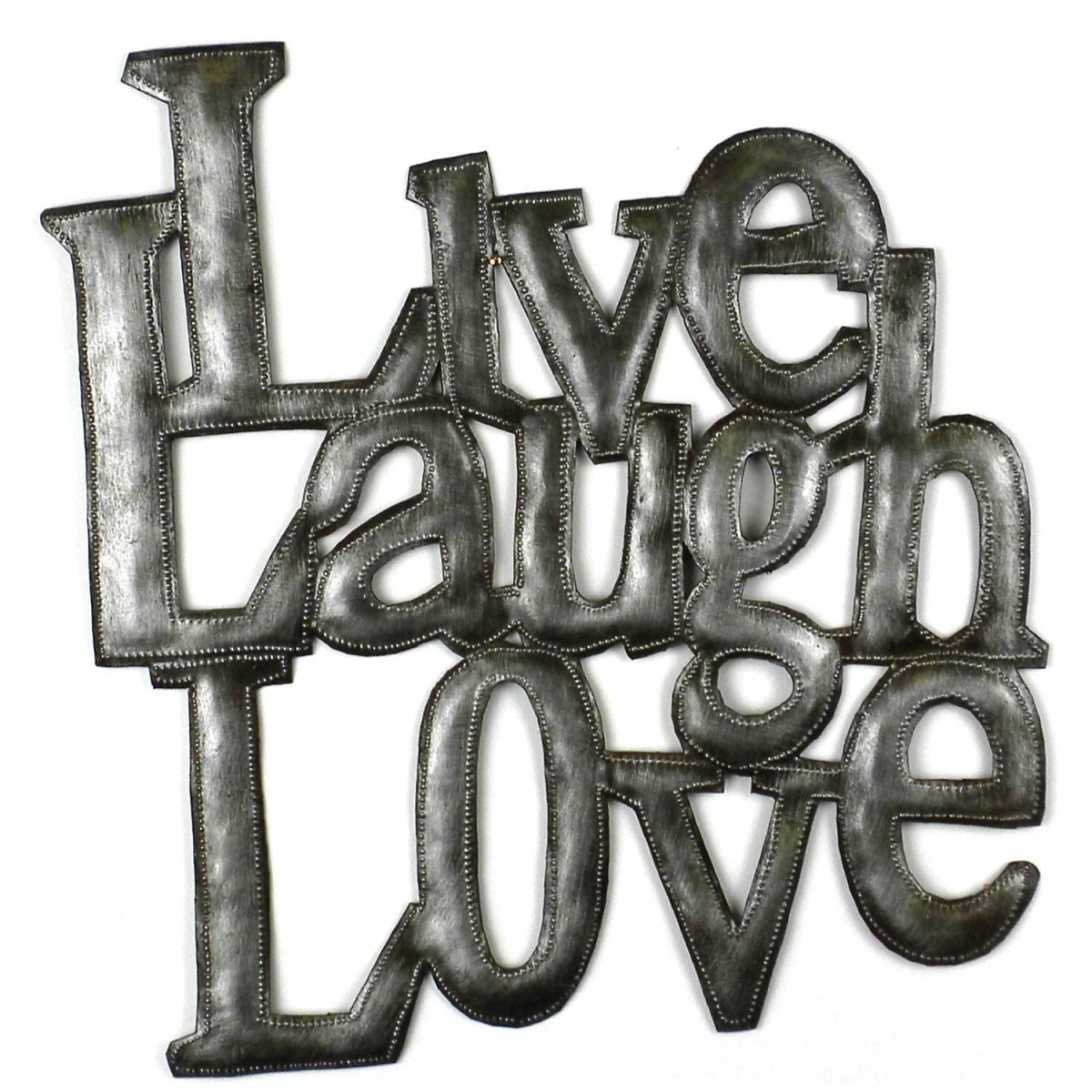 Hmdin04 Love Laugh Live Metal Wall Art