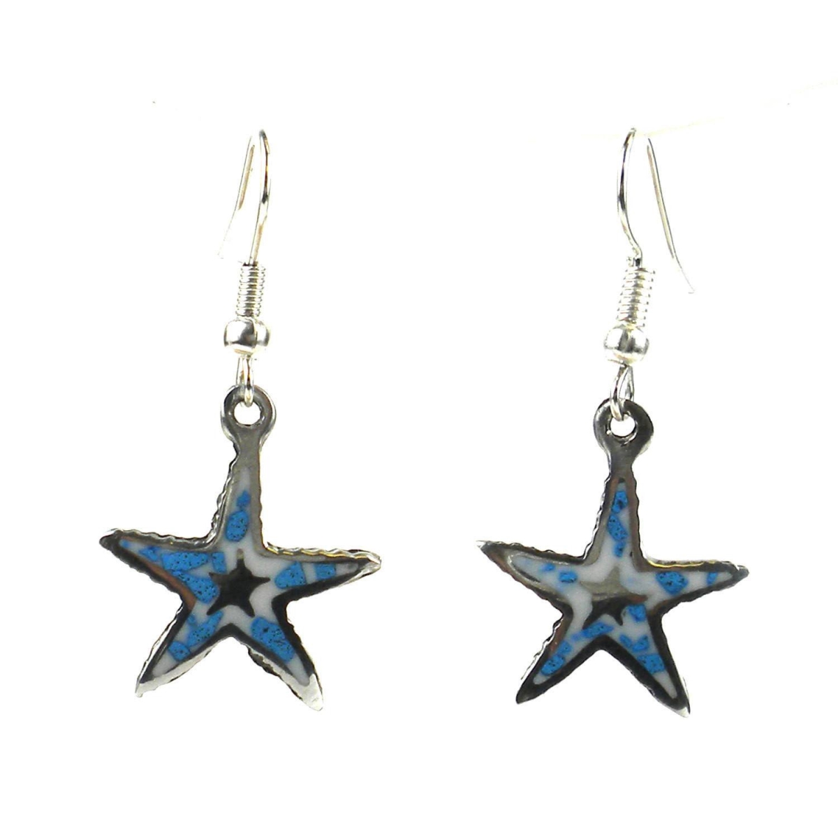 Mjestrf-229002 Inlaid Starfish Earrings