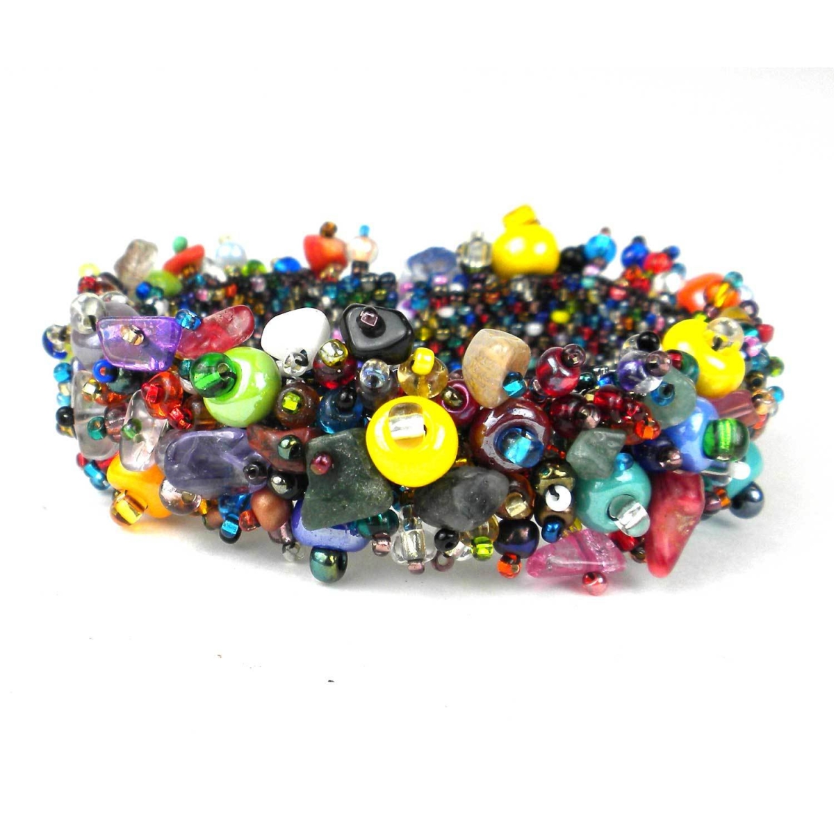 Lijbr22-3-220324 Magnetic Beach Ball Caterpillar Bracelet, Multicolor