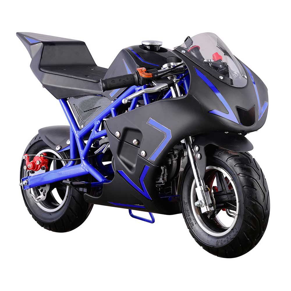 Go Bowen G00001-b Gas 40cc Pocket Bike - Blue And Black
