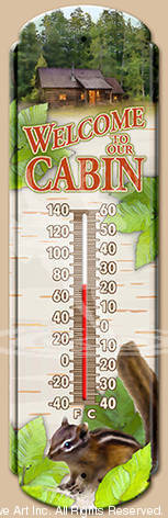 Rai18953 Welcome To Our Cabin Thermometer