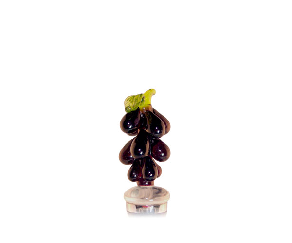 14018 Glass Wine Stopper Purple Grapes