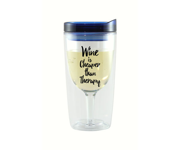 Ac1000-w2 Wine Tumbler - Wine Is Cheaper Than Therapy