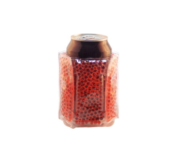 Cs9104 The Cool Sack, Beaded Can Cooler - Red