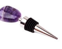 Gs2006 Stainless Steel Gemstoppers, Zebra Amethyst Tumbled