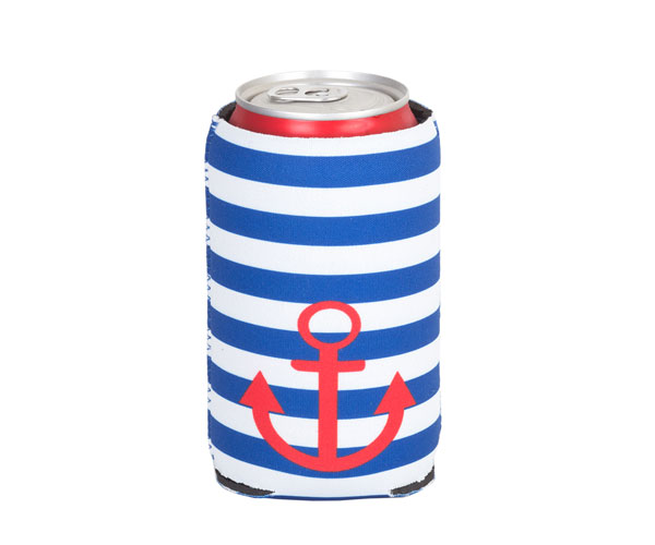 Np507 Neoprene Can Cooler - Stripes & Anchors
