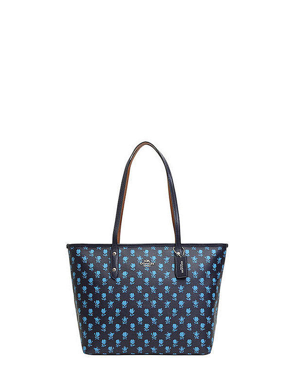 P1002 Insulated Beach Tote - Navy Floral