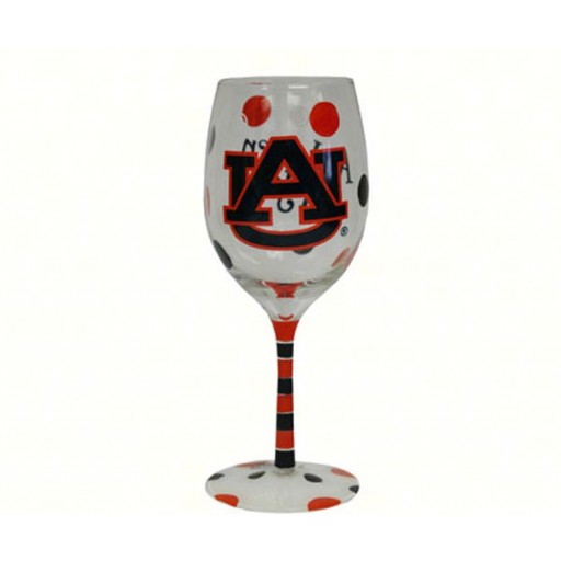 11973 12 Oz. Wine Glass - Auburn Tigers