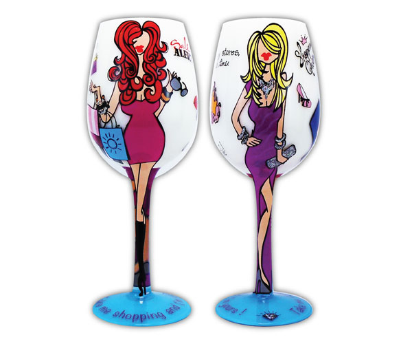 Wgidrather Wine Glass, Id Rather Be Shopping