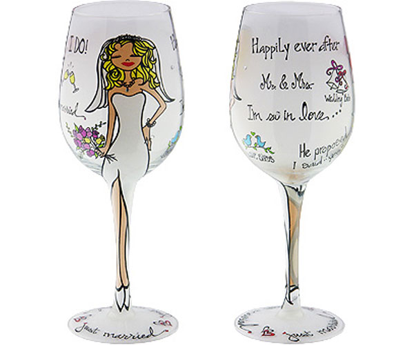 Wgjustmarried Wine Glass, Just Married