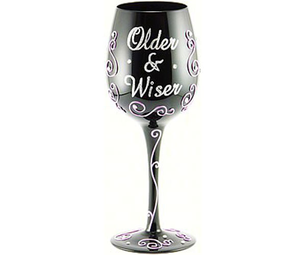 Wgolderwiser Wine Glass, Older & Wiser