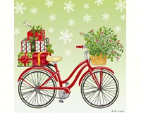 Acu26335 Holiday Bicycle Flour Sack Towel & Magnetic Note Pad Set